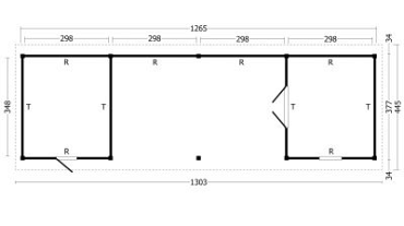 Hamar XL Type 12 Douglas Gedroogd Potdekselplank blank