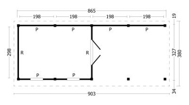 Oslo L Type 11 Douglas Gedroogd Potdekselplank blank