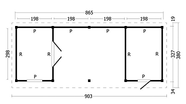 Oslo L Type 12 Douglas Gedroogd Potdekselplank blank