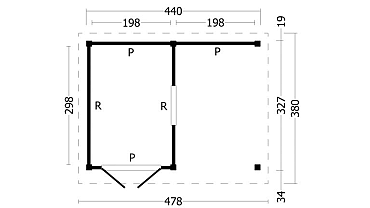 Oslo L Type 4 Douglas Gedroogd Potdekselplank blank