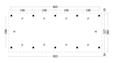 Oslo L Type 9 Douglas Gedroogd Potdekselplank blank