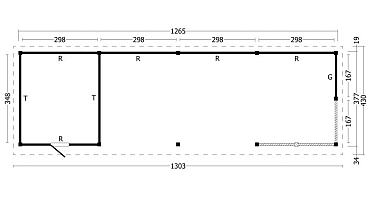 Oslo XL Type 10 Douglas Gedroogd Potdekselplank blank