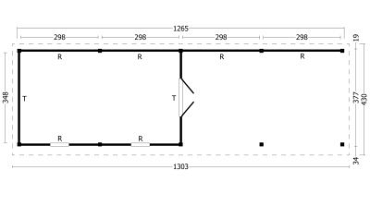 Oslo XL Type 11 Douglas Gedroogd Potdekselplank blank