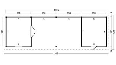 Oslo XL Type 12 Douglas Gedroogd Potdekselplank blank