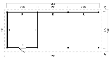 Oslo XL Type 7 Douglas Gedroogd Potdekselplank blank