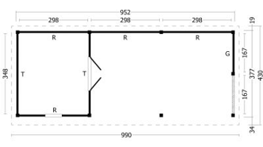 Oslo XL Type 8 Douglas Gedroogd Potdekselplank blank