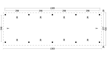 Oslo XL Type 9 Douglas Gedroogd Potdekselplank blank