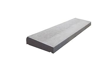 Muurafdekband 1 zijdig 25x100x7/4,5cm, grijs beton