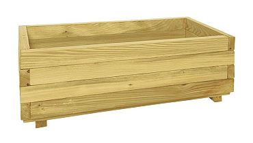 Bloembak rechthoek 32 x 92 x 42 cm (HxBxD), groen geïmpregneerd.