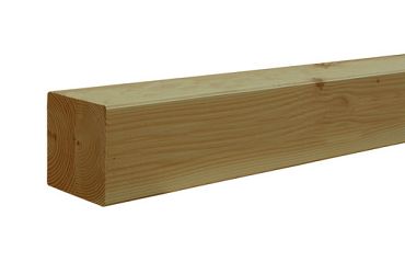 Douglas gesch paal duplo verlijmd 14 x 14 x 240 cm, groen ge#mpregneerd.
