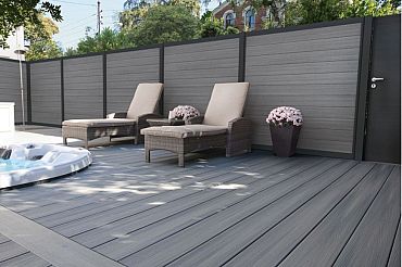 WPC Premium fence board Dark Grey 21x160mm (wb 150mm) L-178cm FSC®100%