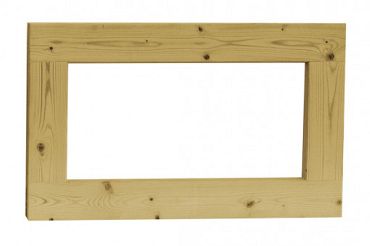 Vuren vast raam met helder glas