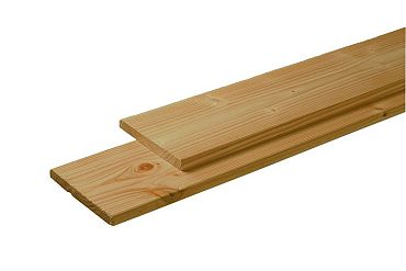 Douglas plank 2,8 x 19,5 x 300 cm, groen geimpregneerd, 1 zijde gesch, 1 zijde fijnbez.