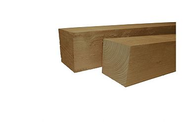 Douglas fijnbez paal 10 x 10 x 300 cm, groen geimpregneerd.