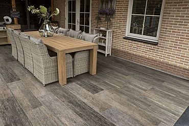 Keramiek Rustic Woodlook Oak Grey 30x120x2cm