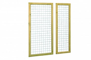 # Grenen betonijzertrellis, 60 x 180 cm, met maas 7,5 x 7,5 cm, in raamwerk 4,4 x 6,8 cm, groen geïm