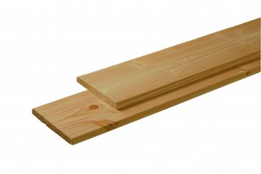 Douglas plank 2,8 x 19,5 x 400 cm, groen geimpregneerd, 1 zijde gesch, 1 zijde fijnbez..