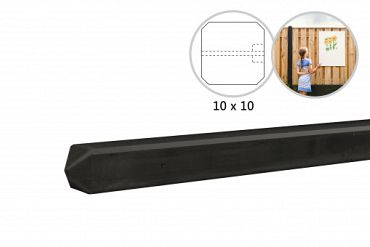 Betonpaal eindpaal mdk t.b.v. rotsmotiefplaat 10 x 10 x 275cm gecoat