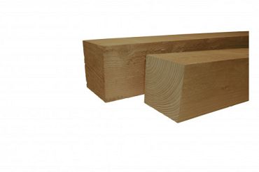 Douglas fijnbez paal 10 x 10 x 300 cm, groen geimpregneerd.