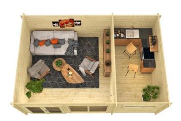 Blokhut - Tuinhuis Flow 2.0 | 40 mm | vuren bruin geïmpregneerd