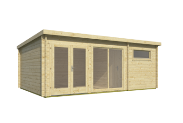 Blokhut - Tuinhuis Flow 2.0 | 40 mm | vuren grijs geïmpregneerd