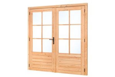 Douglas dubbele 6-ruits glasdeur Deluxe met dubbelglas, linksdraaiend, 205 x 215 cm, onbehandeld