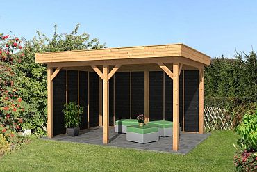 Oslo L Type 2 Douglas Gedroogd Potdekselplank zwart