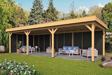 Oslo XL Type 6 Douglas Gedroogd Potdekselplank zwart