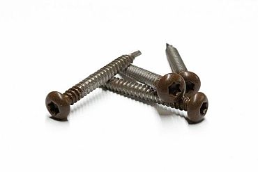 RVS schroef met gekleurde top voor NTW Castellation PRO, set a 50 stuks incl. bit, Ipé.