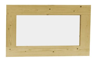 Vuren vast raam met melkglas