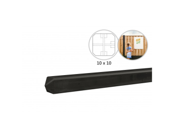 Betonpaal T-paal mdk t.b.v. betonplaten met rotsmotiefmotief 10 x 10 x 275cm gecoat