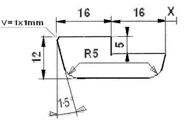 Glaslat S2 12x32mm 100mu | 5mm sponning L=4.60m