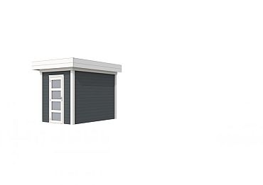 Vuren Topvision Kiekendief, 200 x 300 cm, wanden antraciet en basis wit.