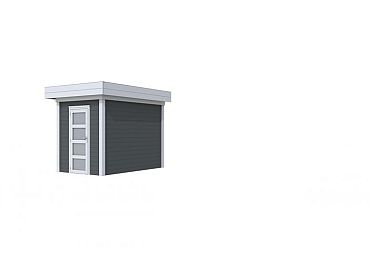 Vuren Topvision Kiekendief, 200 x 300 cm, wanden antraciet en basis lichtgrijs.