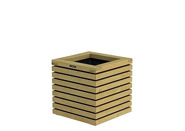 Bloembak Elan 50 Excellent, 50 x 50 x 50 cm, groen geïmpregneerd.