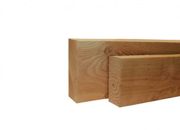 Douglas gesch gording 4,5 x 12 x 400 cm, groen geimpregneerd.