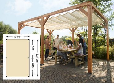 Douglas houtpakket 324 x 524 cm t.b.v. schaduwdoek 290 x 500 cm, kleurloos ge#mpregneerd.
