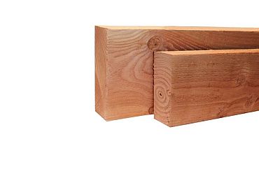 Douglas gesch gording 6,5 x 14 x 400 cm, groen geimpregneerd.