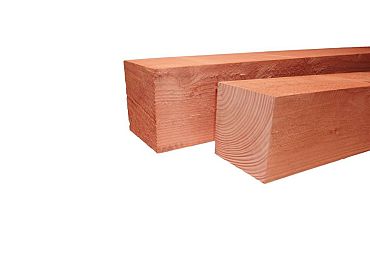 Douglas fijnbez paal 12 x 12 x 400 cm, groen geimpregneerd.