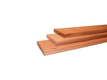 Douglas gesch dekdeel, 1 zijde grof, 1 zijde fijn profiel, 2,4 x 13,8 x 400 cm, groen ge#mpregne