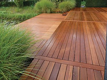 Afri-kulu 25x145mm terrasplank grof/glad - L 155cm - P107 KD18% FAS FCQ FSC®100% FSC®-C003450