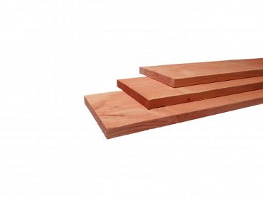 Douglas fijnbez plank 2,2 x 20 x 400 cm, groen ge#mpregneerd.