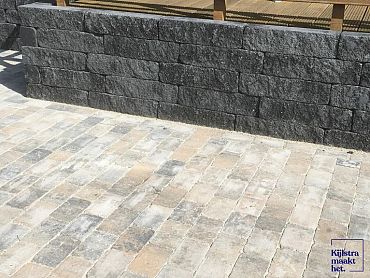 Getrommelde Splitblok 15x15x60 cm Nero 2.0 ( verpakt op ww pallet)