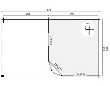 Blokhut - Tuinhuis Christoffer | 28 mm | vuren honinggeel geïmpregneerd