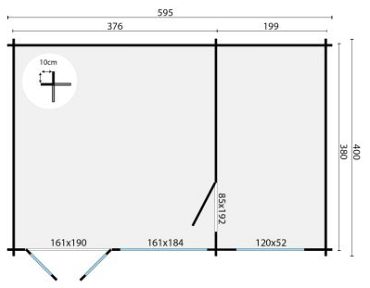 Blokhut - Tuinhuis Flow 2.0 | 40 mm | vuren honinggeel geïmpregneerd