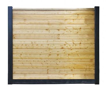 Betonpaal met sleuf en diamant kop t.b.v. schutting 11,5 x 11,5 x 278 cm, grijs tussenpaal, ongecoat