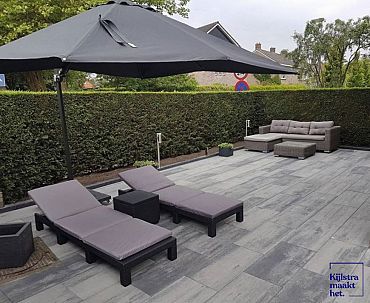 Patio terrastegel 40x80x5 cm Grey Mix ( verpakt op ww pallet)