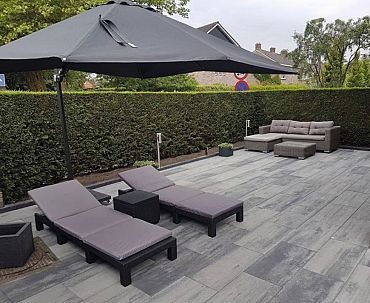 Patio terrastegel 40x80x5 cm Grey Mix ( verpakt op ww pallet)