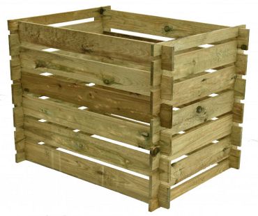 Compostsilo fijnbezaagd grenen 70 x 100 x 70 cm, groen ge#mpregneerd.