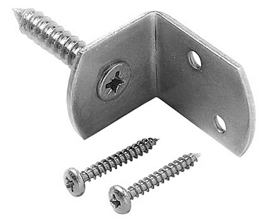 # L-beslag incl schroeven, RVS - verpakt per 4 stuks